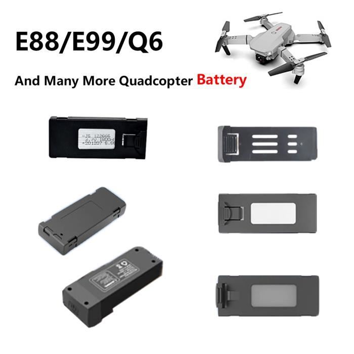 E99-Batterie li batterie pour Drone E88-E99-Q6, 3.7V, 7.4V, 1800mAh, pièces  de rechange, pour plusieurs modèl