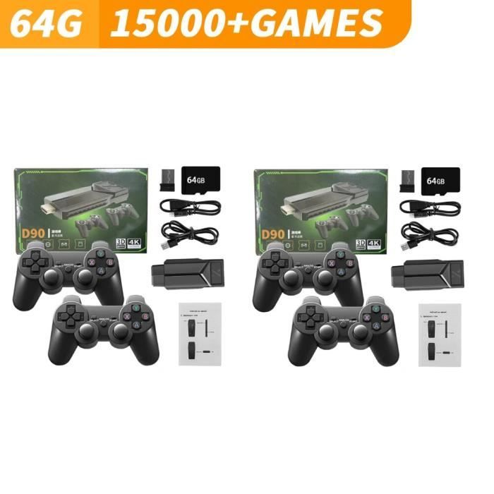 Console Rétro Game Stick – 20 000+ Jeux, 64 Go, 2 Manettes Sans Fil 2,4 GHz, HDMI Plug & Play