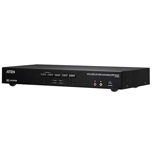 KVM Switch 4 Ports - ATEN - True 4K - Dual-View - Audio - USB 3.0 Hub