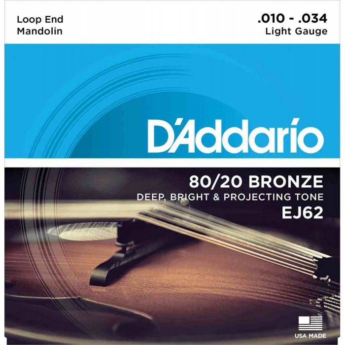 DADDARIO EJ62 Jeu de cordes en bronze pour mandoline