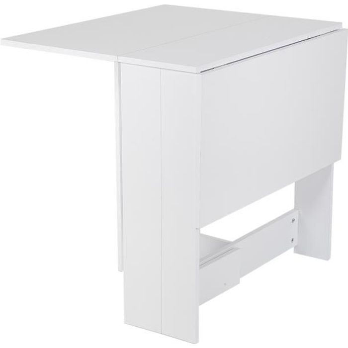 table de cuisine pliante - blanc - 103 x 76 x 73,4 cm - 6 places - contemporain - design - mat