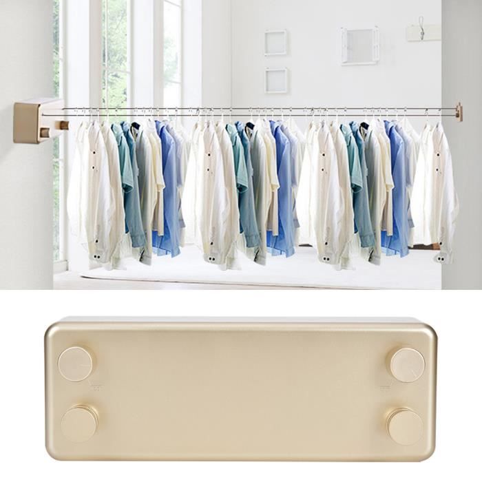 corde a linge retractable double ligne ligne de sechage or cdiscount maison