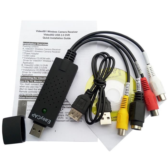 Easyday USB 2.0 Câble EasyCAP adaptateur audio Vidéo Appareils de capture & VHS TV Karten à DVD
