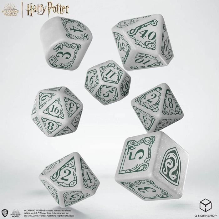 Harry Potter Hufflepuff Modern Dice Set - Black 7-Piece Polyhedral Dice For RPG & Tabletop Games