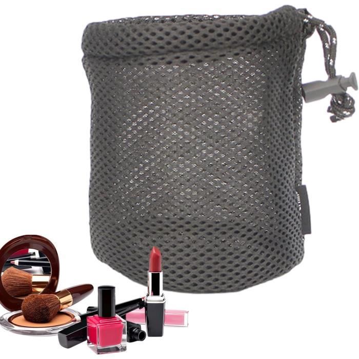 Sac En Maille De Nylon Noir - Sac De Voyage Avec Cordon De Serrage - Sac De Rangement Pour Pots De Camping - Pochette De Rangement En Maille De Nylon Noir