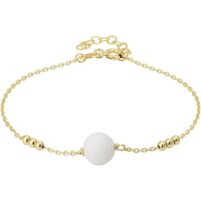 Bracelet en perles pour enfants rempli d'or 18 carats avec main