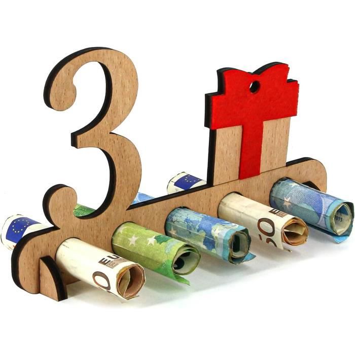 Carte Anniversaire En Bois GIDWRIY - Cadeau Argent Personnalisable 12x18cm