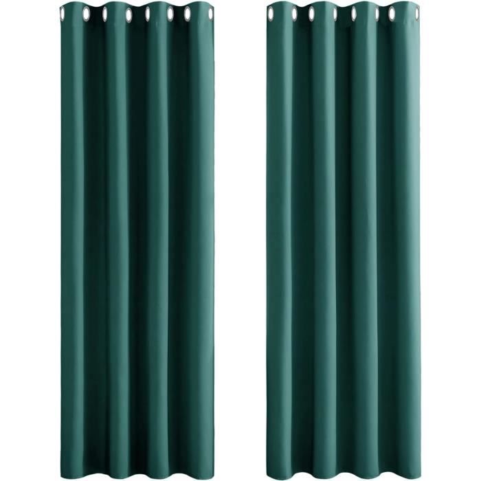 Rideau Occultant 200x240 Cm - 100% Polyester 230g/m² - Anti-bruit, Anti-lumière, Anti-UV - Installation Facile œillets