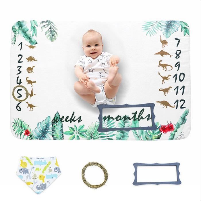 Mensuelle Couverture Douce Bebe Pour Fille Garcon Legere Et Chaude Avec Photographie Accessoires 110 150 Cm Dinosaure Cdiscount Jardin