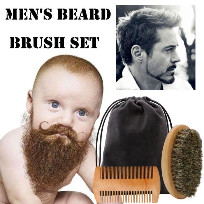 Peigne Et Brosse à Moustache - Double Face - Plastique - 5 Cm - Neuf