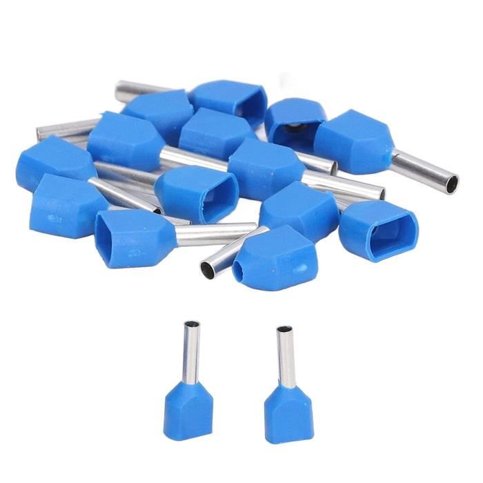 Lot De 1000 Bornes à Sertir Isolées TE1010 - Pour Câbles 2x18 AWG (2x1.0 Mm²) - Connexion électrique Fiable