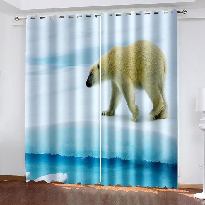Rideaux Occultants Thermiques Motif Animaux Jungle - Lot De 2 (140x200 Cm), 100% Polyester, Oeillets, Pour Chambre Enfant, Salon - 7