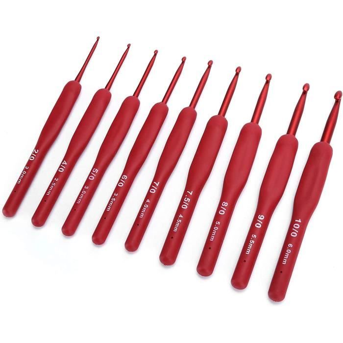 Crochet Tunisien Avec Poignée Bois - 12 Tailles (2,75mm à 10mm), Idéal Débutants