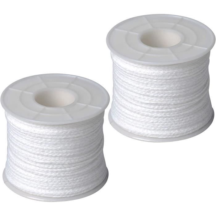 Mèches De Bougie En Coton Naturel - 61m Avec Supports Métalliques - Pour Bougies DIY (Cire D'Abeille, Soja, Etc.)