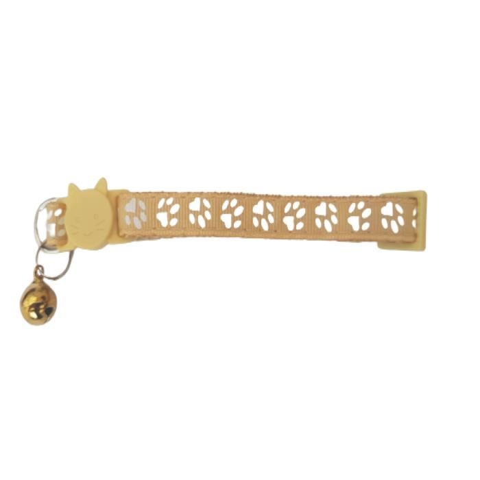 Collier Anti Etranglement Pour Chat Avec Grelot Detachable Boucle De Securite Couleur Beige Cdiscount