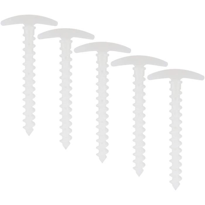 Piquets De Tente Quick T-Pegs - 20 Cm De Long - Profil Spiralé Pour Sols Durs - Poignée En T - Lot De 12 Ou 25 Avec Sac De Rangement