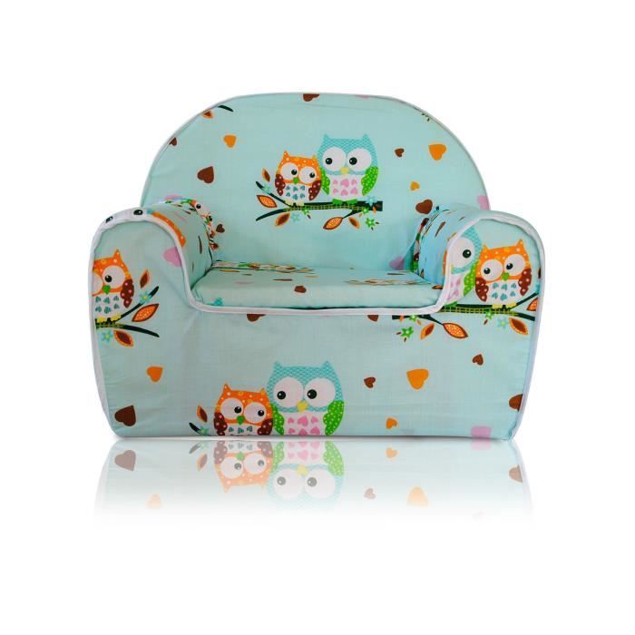 Fauteuil Pour Enfant Canape Siege Enfant En Mousse 07 Hibou Vert Menthe Cdiscount Puericulture Eveil Bebe