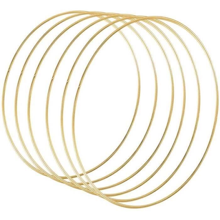 Attrape-rêves et Artisanat de tenture Murale en macramé Sntieecr 2 pièces 50 cm Grand Cerceau Floral en métal argenté Anneaux de Cerceau en macramé pour la décoration de Couronne de Mariage