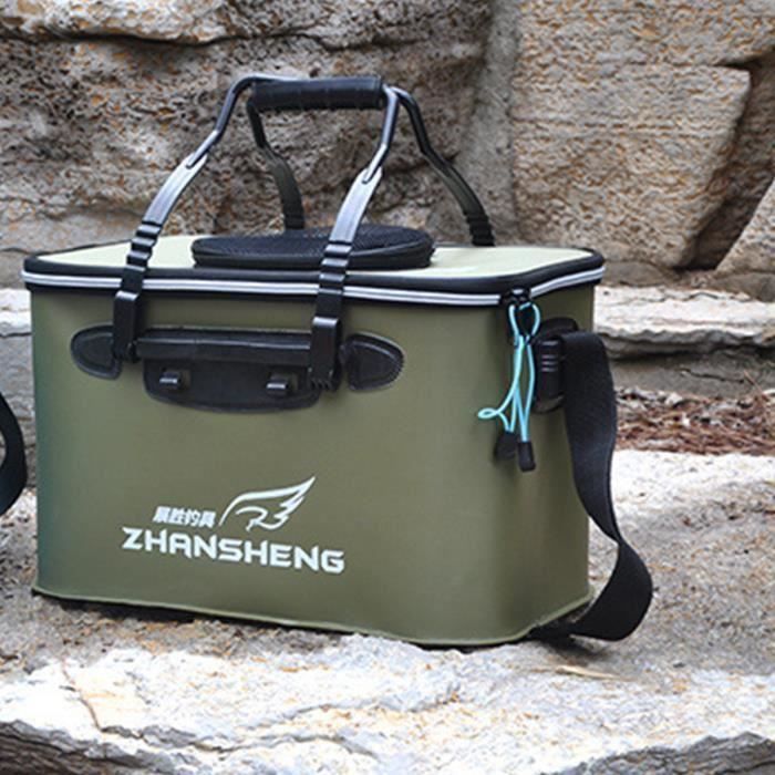 MMSGA Seau de Pêche Seau à Appâts de Pêche Pliable Portable,Conteneur d/'appâts de Pêche Vivants Multifonctionnel Sac de Pêche EVA de Camping en Plein air et Seau de Protection de Poisson