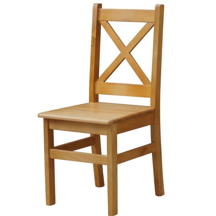 chaise en aulne et sapin - bois solide - croix - marron