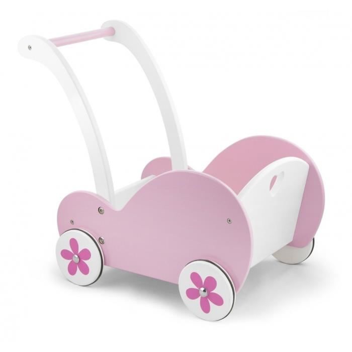 Landau Pour Poupée Ecoiffier - Rose, Capote Réglable, Pour Poupons Jusqu'à 32 Cm, Fabriqué En France