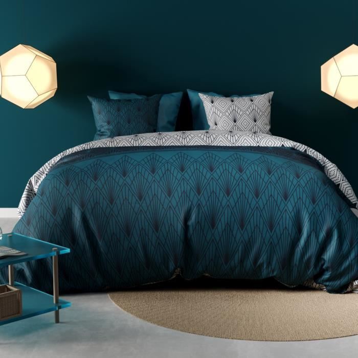 Parure de Couette Reversible 100/% Percale de Coton 71 Fils Tafa B 220 x 240 cm
