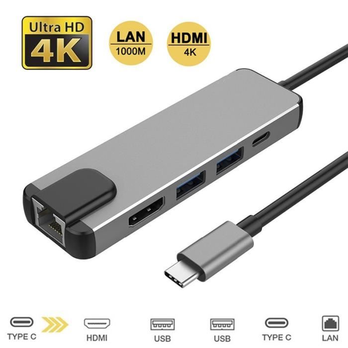 Adaptateur Lan Rj45 Pour Concentrateur C Hub Usb Hdmi Vers Gigabit Ethernet Gigabit Ethernet Pour Port De Chargeur Thunderbolt 3 Prix Pas Cher Cdiscount