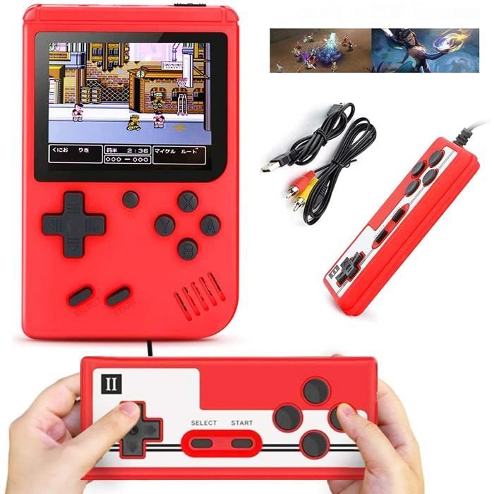 Console de jeu portable rétro rouge - Super Mario - 400 jeux classiques - 3.0 pouces