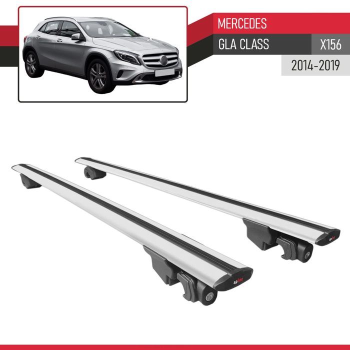Barres De Toit ACE-2 Pour Mercedes Classe GLA (X156) 2014-2019 - 2 Barres Aluminium Noir, Charge Max 75 Kg, Antivol - 3