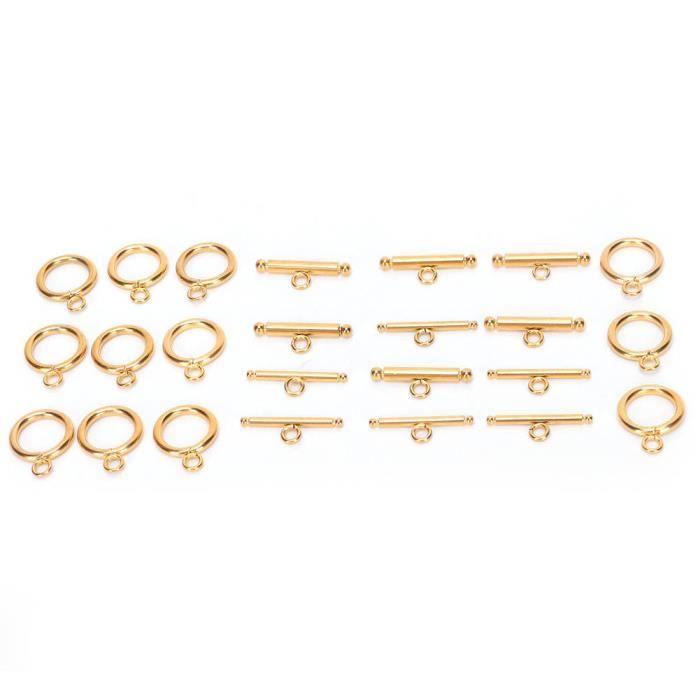 Kit Chaînes Acier Pour Bijoux DIY - 6 M (or Et Argent) + 20 Fermoirs Mousquetons + 100 Anneaux Ouverts - 10