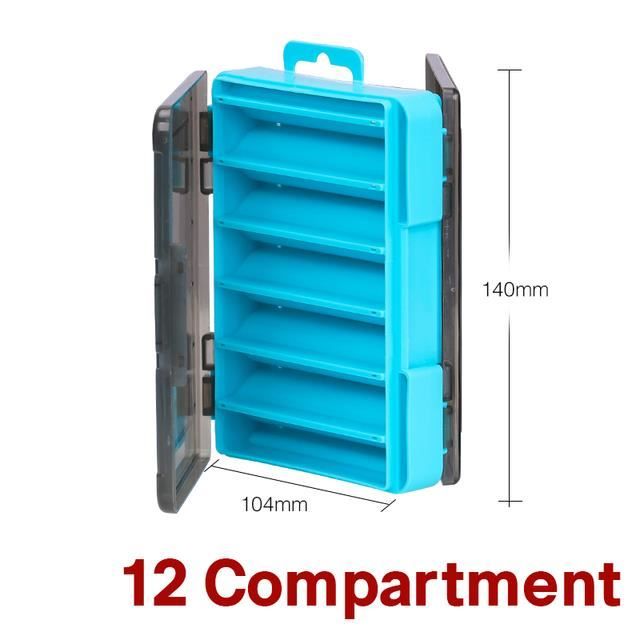 Boîte De Rangement Leurres De Pêche – Transparente, Double Face, 14 Compartiments