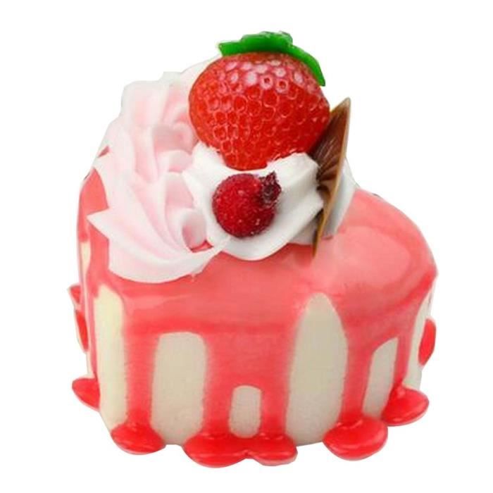 Ensemble De 2 Gateau Artificiel Gateau Gateau Modele Realiste Coeur Rouge Cdiscount Maison