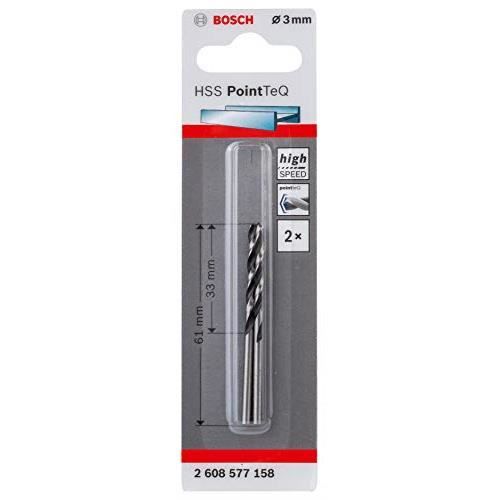 Foret hélicoïdal HSS PointTeQ - BOSCH - Ø 3mm - 2 pièces - longueur utile 33mm