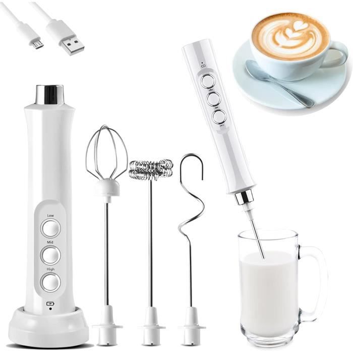 Mousseur à Lait électrique Portable - Pour Latte, Cappuccino, Chocolat - Fonctionne Sur Piles - Design Compact - 12