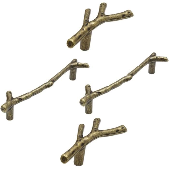 4 pièces Feuille Forme Armoire Tiroir Armoire Porte Laiton Or Meubles