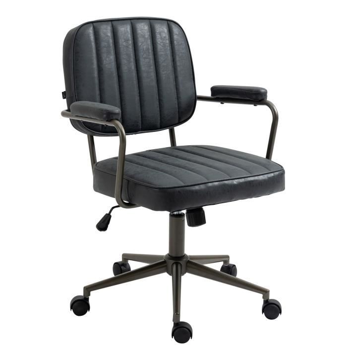-CLP-Fauteuil de bureau Retro Natrona en Similicuir ajustable et pivotant-Array