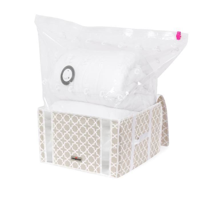 Housse de rangement sous vide Compactor beige 210L