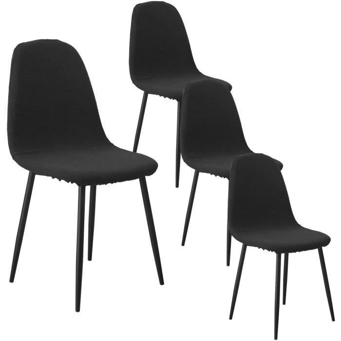 Housses De Chaise En Cuir PU Extensibles - Lot De 4, Imperméables, Antidérapantes - Pour Salle à Manger, Banquet, événement