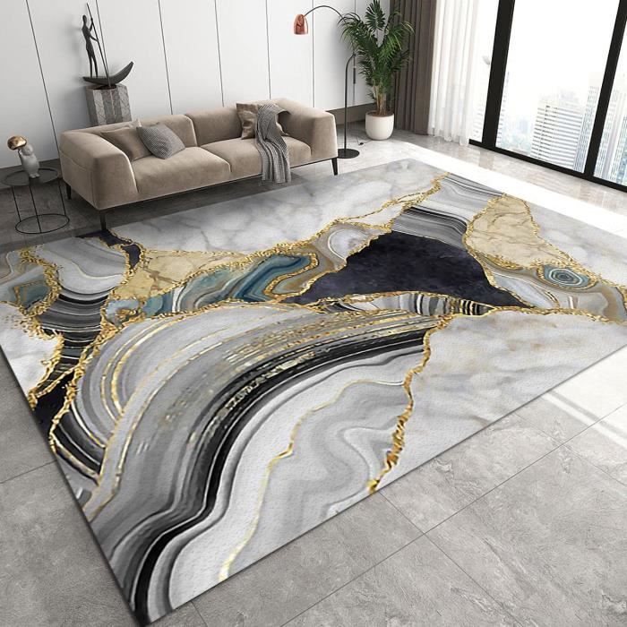 Tapis Salon Motif Arbre à Fleurs Grue - 80x150 Cm, Poils Courts, Dos Antidérapant TPR - Pour Salon, Chambre, Bureau, Cuisine