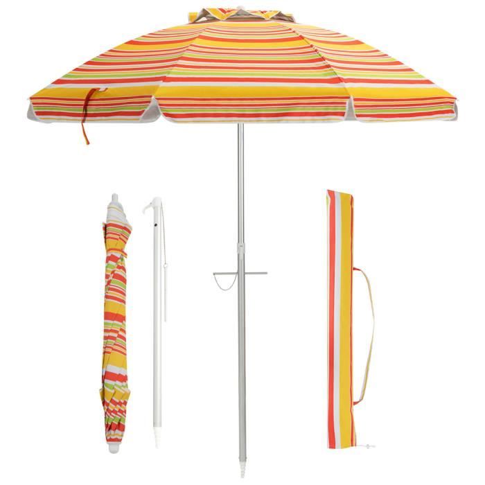 SUN & SURF Parasol De Plage Inclinable Avec Système Safe