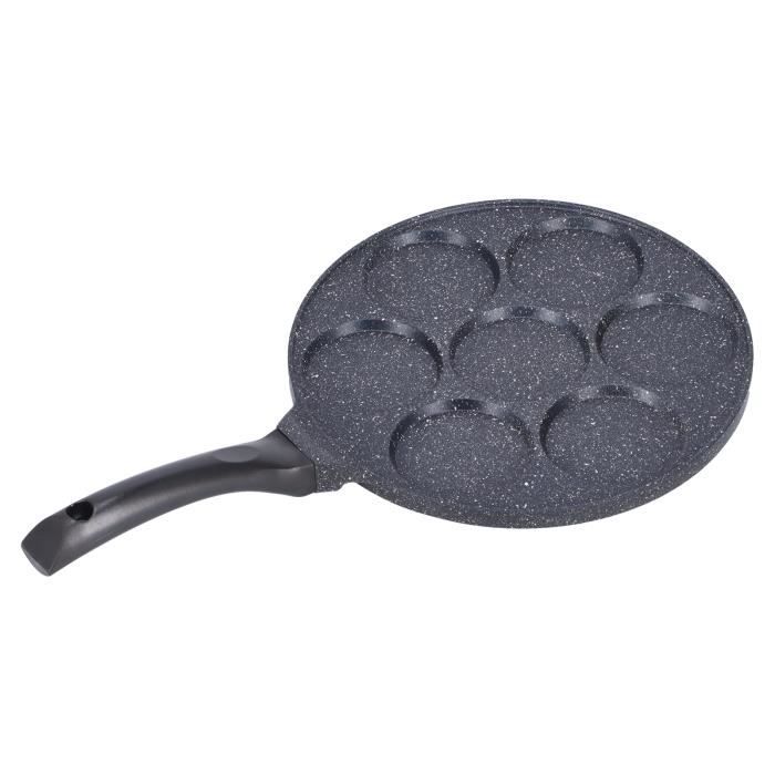 Poêle à Crêpes Antiadhésive 7 Pouces (18 Cm) - Compatible Induction, Granitstone, Fond Plat