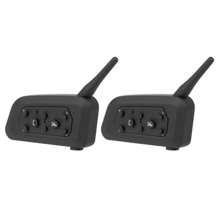 GOTOTOP Interphone Bluetooth 2 pcs V6 1200 casque de moto sans fil