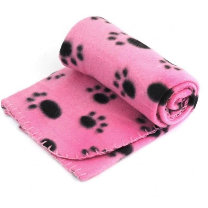 Meilleurs prix pour Pet couverture chaude Dog Cat Toison couvertures sommeil tapis avec patte Imprimer douce couverture rose 60CM x 70cm