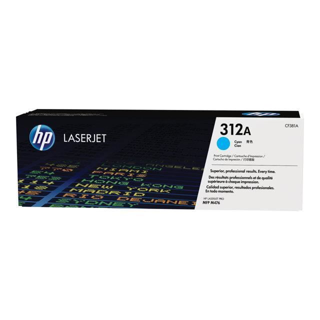 Cartouche de toner HP LaserJet 312A – Cyan (CF381A) – LaserJet – Pack de 1 – Jusquà 2700 pages ISO/IEC 19798