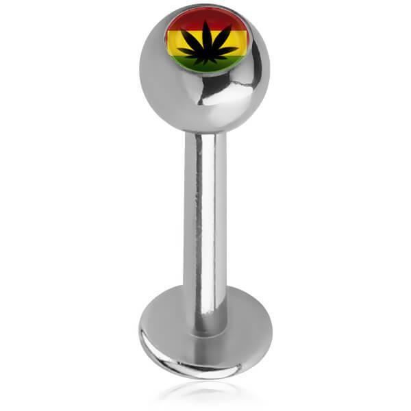 Labret Acier Noir Mat Avec Boule – Piercing Lèvre / Cartilage / Tragus – Plusieurs Tailles