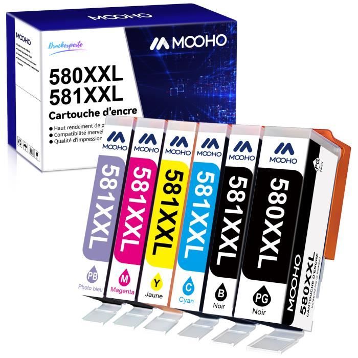 6 Packs Cartouche d'encre compatible pour Canon PGI-580 CLI-581 pour Canon  Pixma TR7500 TR8500 TS6100 TS6200 TS6240 TS6250 - Cdiscount Informatique