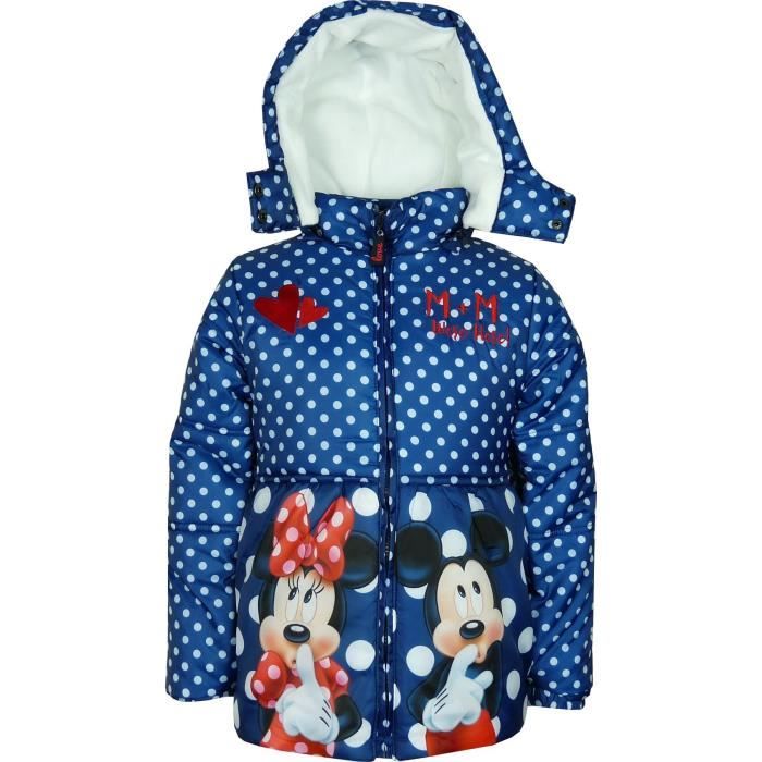 Disney Minnie Mouse Doudoune à capuche Bleu Marine Achat DISNEY MINNIE Doudoune Bleu et Blanc Enfant Fille | Doudoune
