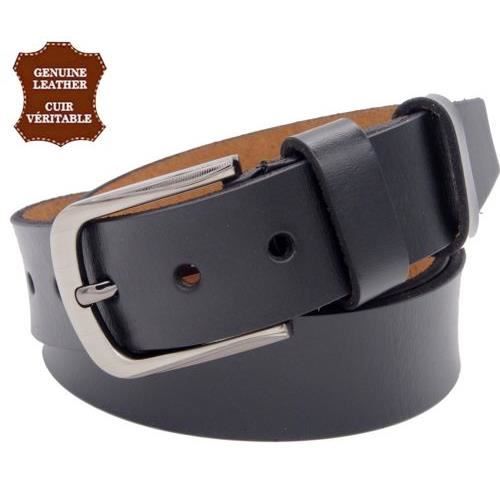 Ceinture Cuir véritable Boucle simple ardillon rectangulaire Mixte hommes femmes