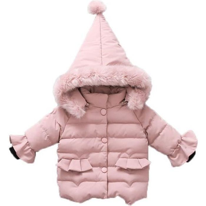 Manteau Hiver Enfant Matelassé à Capuche – Coupe-Vent, Chaud & Léger, Garçon Fille 3-14 Ans