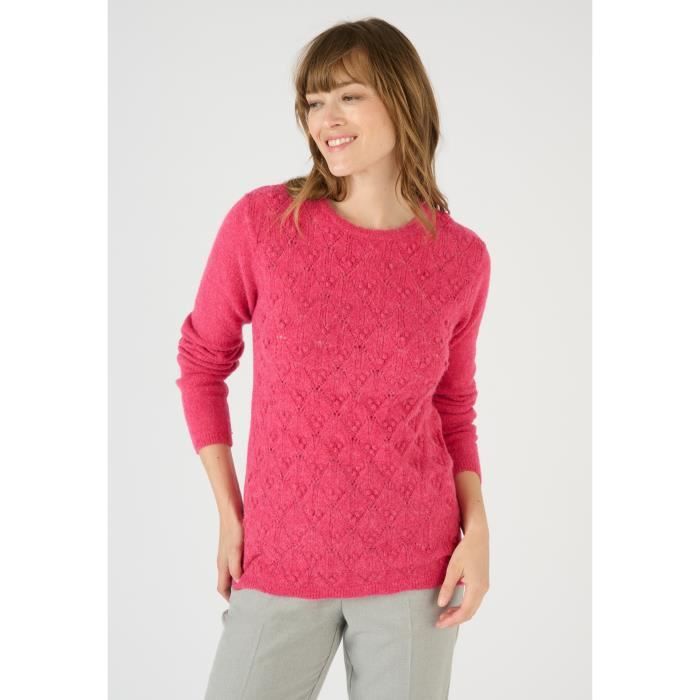 Pull DAMART Pull chaud 13 alpaga Framboise Grisee Femme